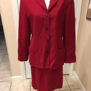 CLEARANCE Evan Picone deep red maroon skirt suit